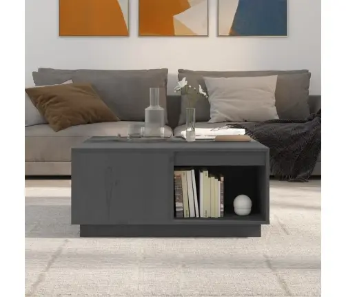 Kavos Staliukas, Pilkas, 80X81X36,5cm Pušies Medienos Masyvas