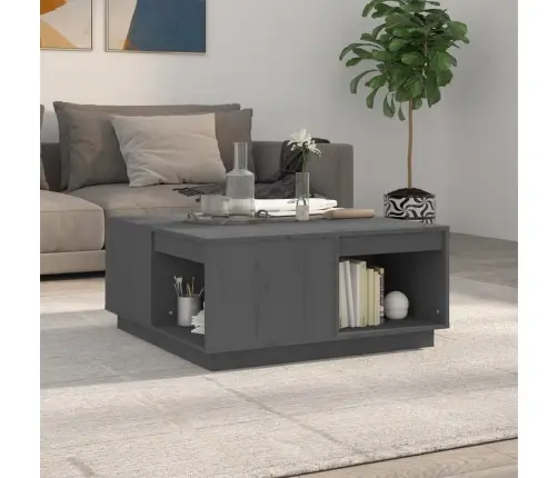 Kavos Staliukas, Pilkas, 80X81X36,5cm Pušies Medienos Masyvas