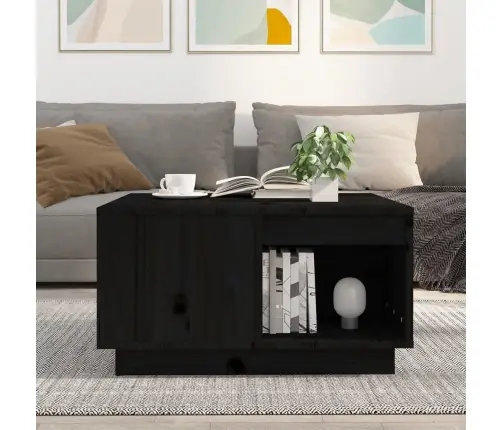 Kafijas Galdiņš, Melns, 60X61X32,5 Cm, Priedes Masīvkoks Vidaxl