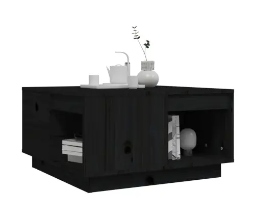 Kafijas Galdiņš, Melns, 60X61X32,5 Cm, Priedes Masīvkoks Vidaxl