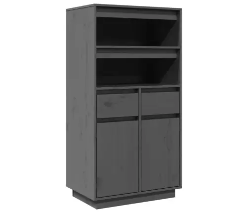 Augstais Skapītis, Pelēks, 60X40X116,5 Cm, Priedes Masīvkoks Vidaxl