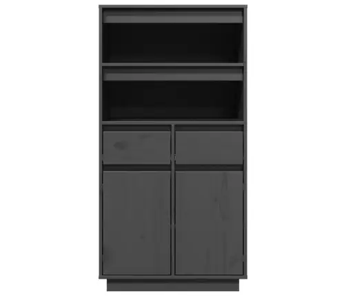 Augstais Skapītis, Pelēks, 60X40X116,5 Cm, Priedes Masīvkoks Vidaxl