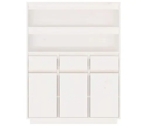 Augstais Skapītis, Balts, 89X40X116,5 Cm, Priedes Masīvkoks Vidaxl