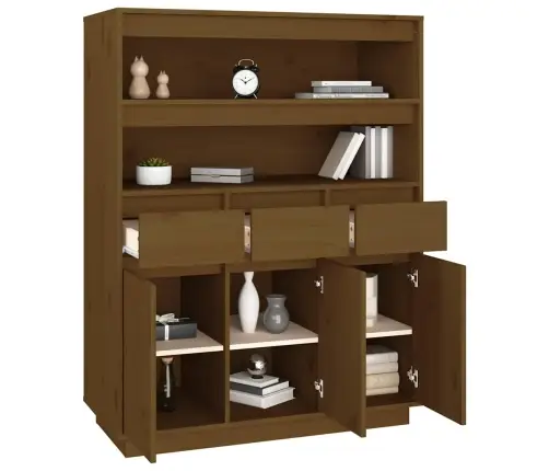 Augstais Skapītis, Brūns, 89X40X116,5 Cm, Priedes Masīvkoks Vidaxl