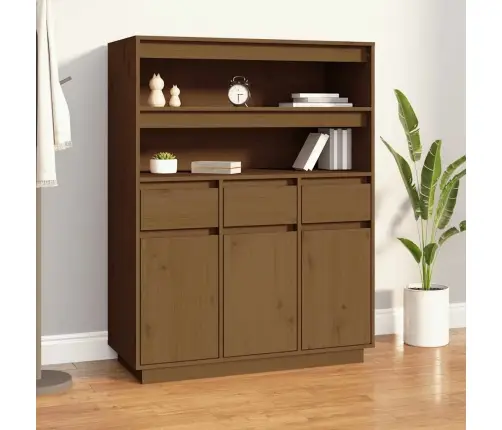 Augstais Skapītis, Brūns, 89X40X116,5 Cm, Priedes Masīvkoks Vidaxl