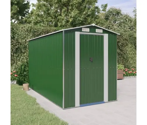 Dārza Šķūnis, Zaļš, 192X357X223 Cm, Cinkots Tērauds Vidaxl