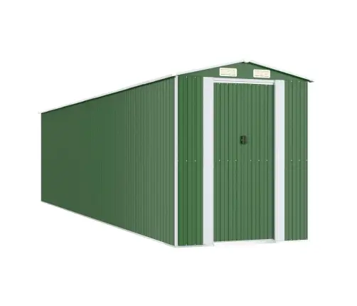 Dārza Šķūnis, Zaļš, 192X855X223 Cm, Cinkots Tērauds Vidaxl