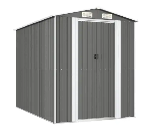 Dārza Šķūnis, Gaiši Pelēks, 192X274X223 Cm, Cinkots Tērauds Vidaxl