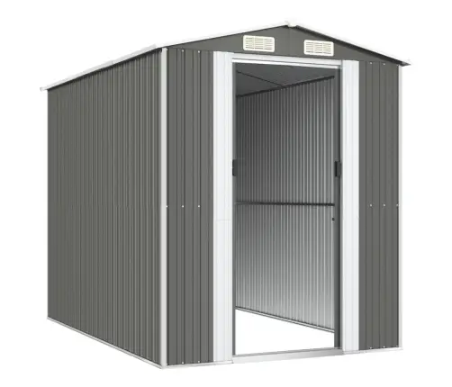 Dārza Šķūnis, Gaiši Pelēks, 192X274X223 Cm, Cinkots Tērauds Vidaxl