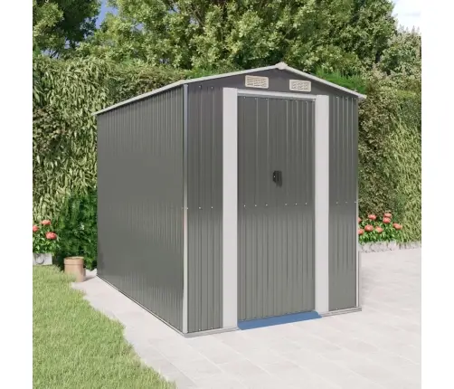 Dārza Šķūnis, Gaiši Pelēks, 192X274X223 Cm, Cinkots Tērauds Vidaxl