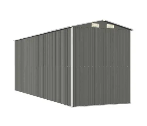 Dārza Šķūnis, Gaiši Pelēks, 192X523X223 Cm, Cinkots Tērauds Vidaxl