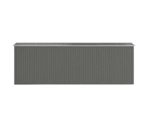 Dārza Šķūnis, Gaiši Pelēks, 192X606X223 Cm, Cinkots Tērauds Vidaxl