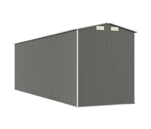 Dārza Šķūnis, Gaiši Pelēks, 192X606X223 Cm, Cinkots Tērauds Vidaxl