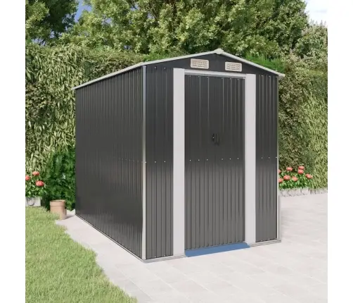 Dārza Šķūnis, Antracītpelēks, 192X274X223 Cm, Cinkots Tērauds Vidaxl