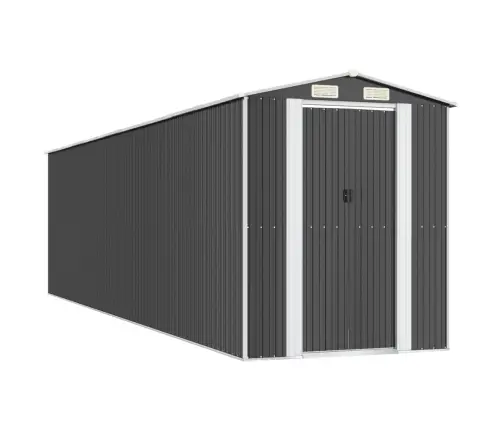 Dārza Šķūnis, Antracītpelēks, 192X772X223 Cm, Cinkots Tērauds Vidaxl