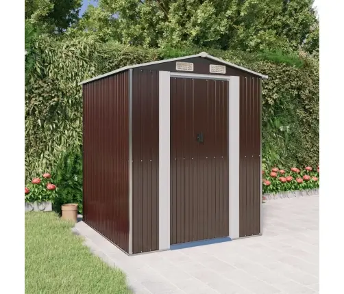 Dārza Šķūnis, Tumši Brūns, 192X191X223 Cm, Cinkots Tērauds Vidaxl