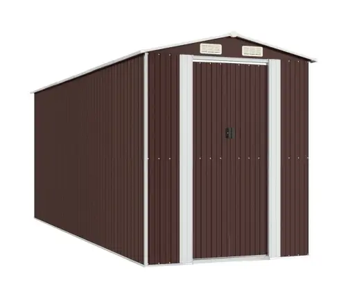 Dārza Šķūnis, Tumši Brūns, 192X523X223 Cm, Cinkots Tērauds Vidaxl