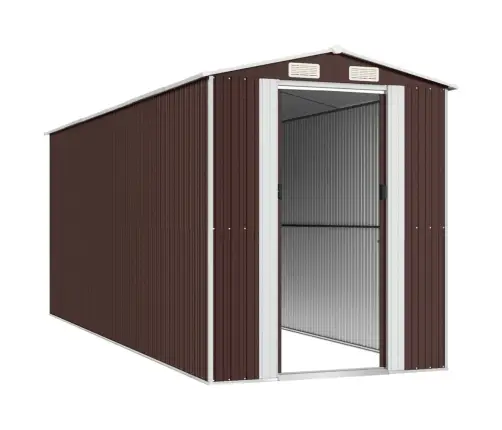 Dārza Šķūnis, Tumši Brūns, 192X523X223 Cm, Cinkots Tērauds Vidaxl