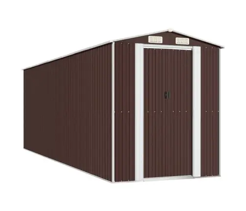 Dārza Šķūnis, Tumši Brūns, 192X606X223 Cm, Cinkots Tērauds Vidaxl