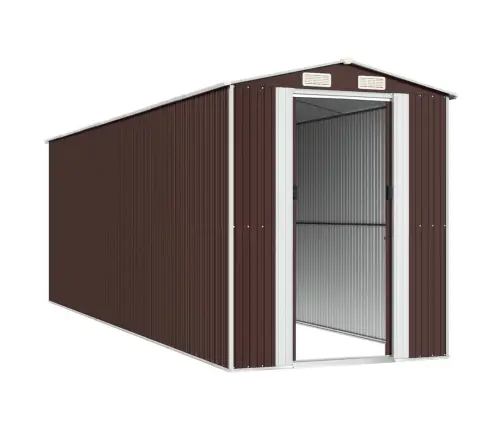 Dārza Šķūnis, Tumši Brūns, 192X606X223 Cm, Cinkots Tērauds Vidaxl