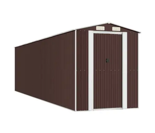 Dārza Šķūnis, Tumši Brūns, 192X772X223 Cm, Cinkots Tērauds Vidaxl