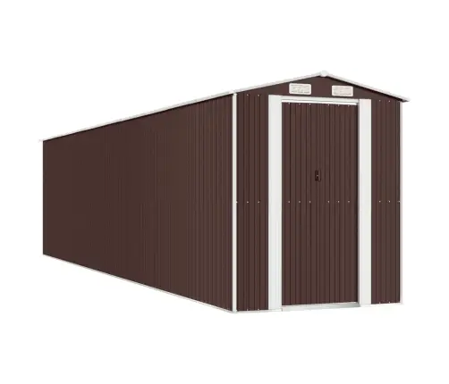 Dārza Šķūnis, Tumši Brūns, 192X855X223 Cm, Cinkots Tērauds Vidaxl