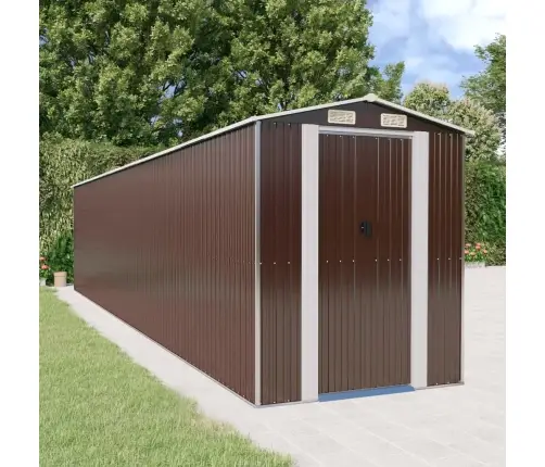 Dārza Šķūnis, Tumši Brūns, 192X938X223 Cm, Cinkots Tērauds Vidaxl