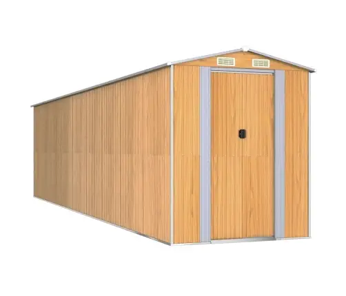 Dārza Šķūnis, Gaiši Brūns, 192X772X223 Cm, Cinkots Tērauds Vidaxl