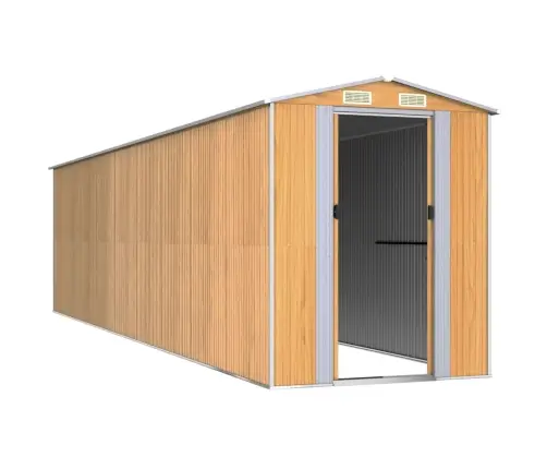 Dārza Šķūnis, Gaiši Brūns, 192X772X223 Cm, Cinkots Tērauds Vidaxl