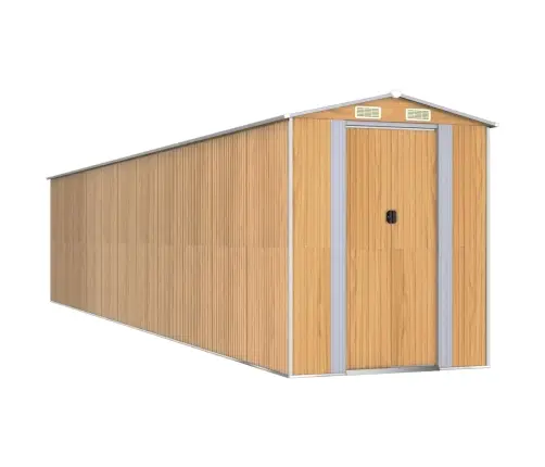 Dārza Šķūnis, Gaiši Brūns, 192X938X223 Cm, Cinkots Tērauds Vidaxl