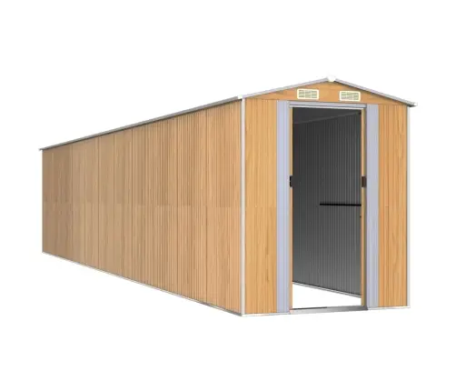 Dārza Šķūnis, Gaiši Brūns, 192X938X223 Cm, Cinkots Tērauds Vidaxl