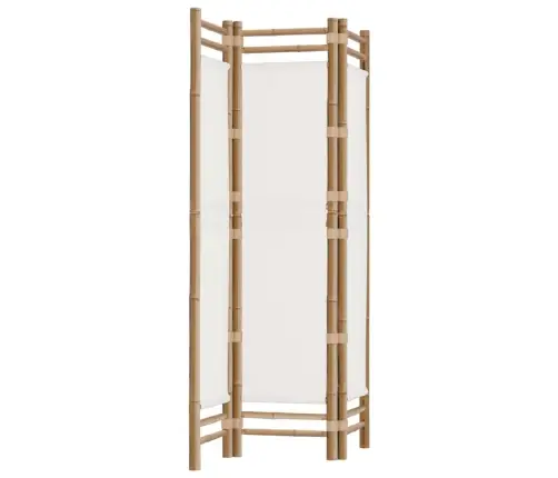 Istabas Aizslietnis, 3 Paneļi, 120 Cm, Bambuss Un Audekls Vidaxl