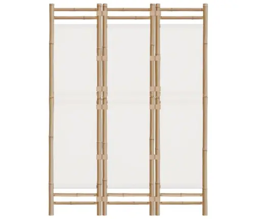 Istabas Aizslietnis, 3 Paneļi, 120 Cm, Bambuss Un Audekls Vidaxl