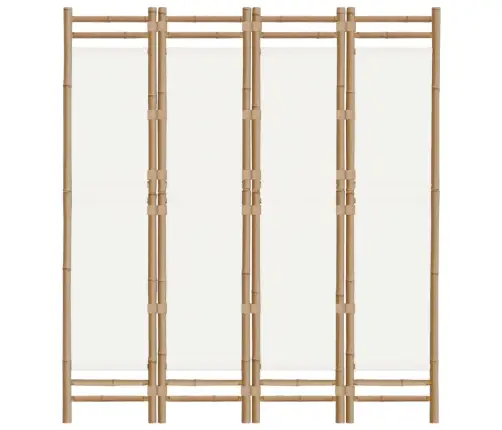 Istabas Aizslietnis, 4 Paneļi, 160 Cm, Bambuss Un Audekls Vidaxl