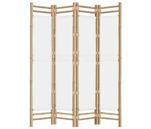 Istabas Aizslietnis, 4 Paneļi, 160 Cm, Bambuss Un Audekls Vidaxl
