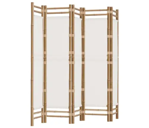 Kokkupandav 5 Paneeliga Ruumijagaja, 200 cm Bambus Ja Lõuend
