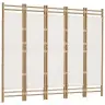 Kokkupandav 5 Paneeliga Ruumijagaja, 200 cm Bambus Ja Lõuend