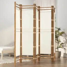 Istabas Aizslietnis, 5 Paneļi, 200 Cm, Bambuss Un Audekls Vidaxl