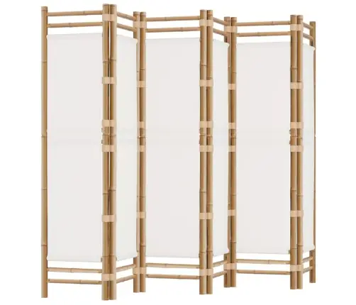 Kokkupandav 6 Paneeliga Ruumijagaja, 240 cm Bambus Ja Lõuend