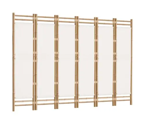Kokkupandav 6 Paneeliga Ruumijagaja, 240 cm Bambus Ja Lõuend