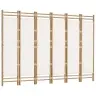 Kokkupandav 6 Paneeliga Ruumijagaja, 240 cm Bambus Ja Lõuend