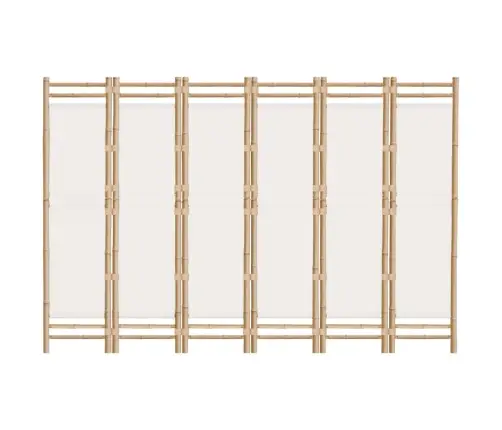 Kokkupandav 6 Paneeliga Ruumijagaja, 240 cm Bambus Ja Lõuend