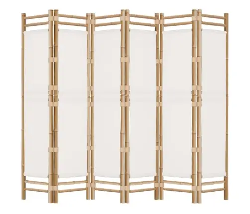 Kokkupandav 6 Paneeliga Ruumijagaja, 240 cm Bambus Ja Lõuend