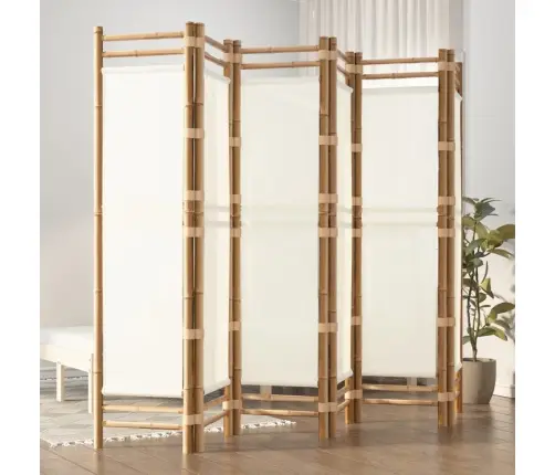 Kokkupandav 6 Paneeliga Ruumijagaja, 240 cm Bambus Ja Lõuend