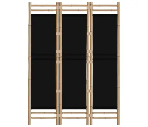 Istabas Aizslietnis, 3 Paneļi, 120 Cm, Bambuss Un Audekls Vidaxl