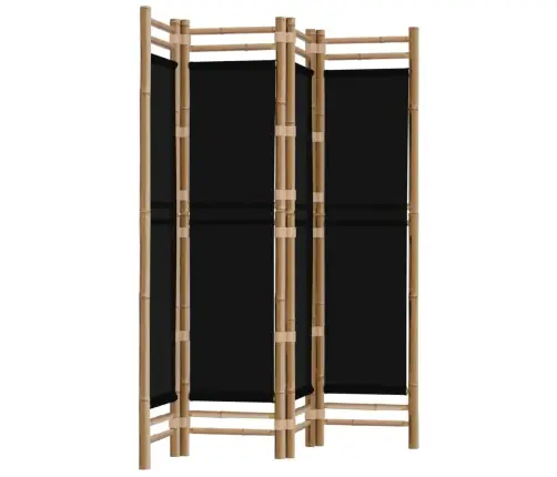 Istabas Aizslietnis, 4 Paneļi, 160 Cm, Bambuss Un Audekls Vidaxl