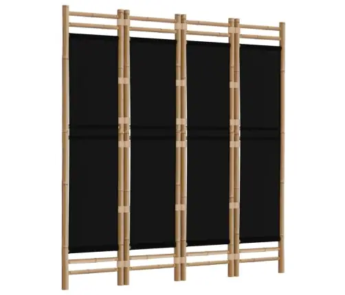 Istabas Aizslietnis, 4 Paneļi, 160 Cm, Bambuss Un Audekls Vidaxl