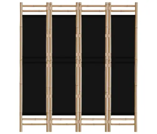 Istabas Aizslietnis, 4 Paneļi, 160 Cm, Bambuss Un Audekls Vidaxl