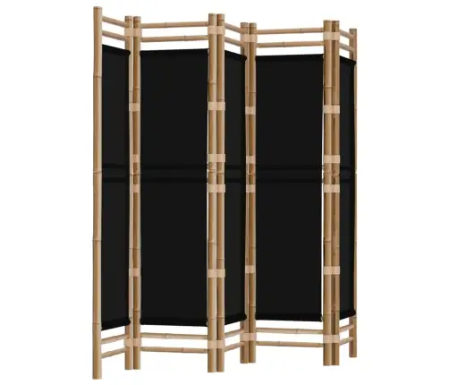 Istabas Aizslietnis, 5 Paneļi, 200 Cm, Bambuss Un Audekls Vidaxl