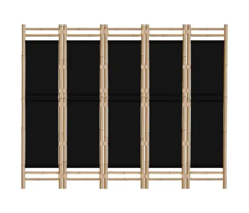 Istabas Aizslietnis, 5 Paneļi, 200 Cm, Bambuss Un Audekls Vidaxl